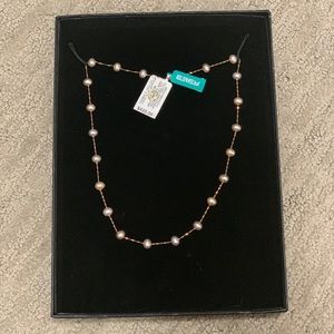 Effy Rose Gold and Pink Pearl Necklace